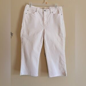 Soft Surroundings The Ultimate Skinny Pedal Pusher white denim High Rise Size 8